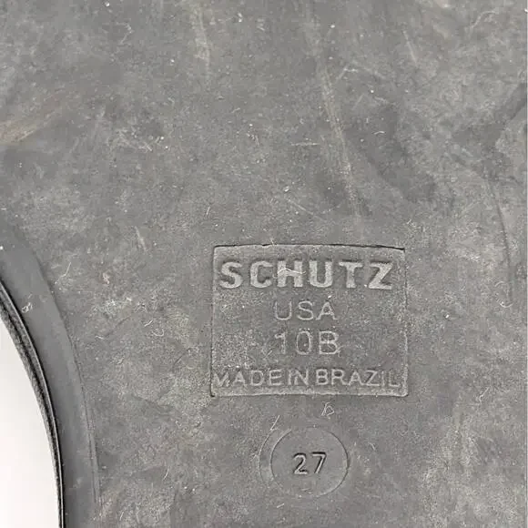 Schutz Malta Leather Strappy Flat Sandals Women's Black Size US10B EU40 - Picture 12 of 12